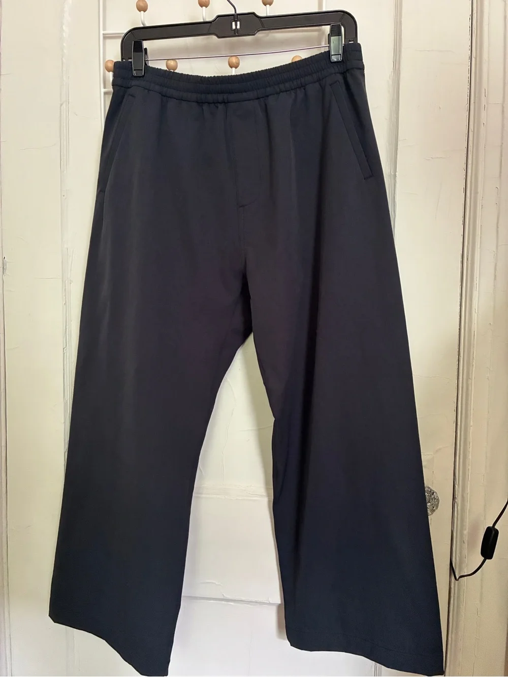 Outdoor Voices Black Ankle-Length Wide-Leg Pants